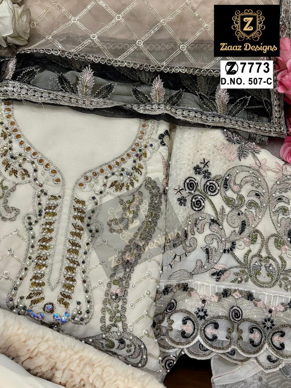 507 Ziaaz Designs Georgette Pakistani Salwar Suits