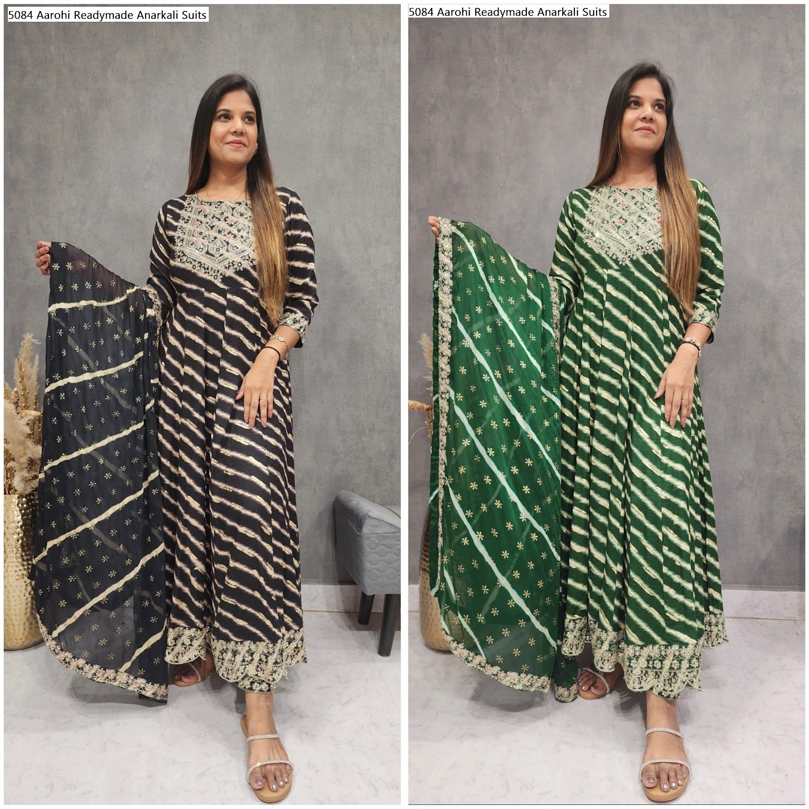 5084 Aarohi Faux Georgette Readymade Anarkali Suits Wholesale Rate