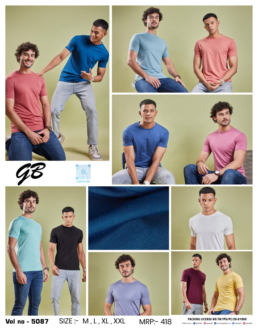5087 Gb Tencil Lycra Mens Tshirts Manufacturer Ahmedabad