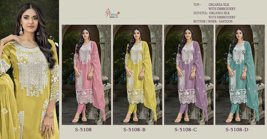 5108 Shree Fabs Organza Pakistani Salwar Suits Wholesale