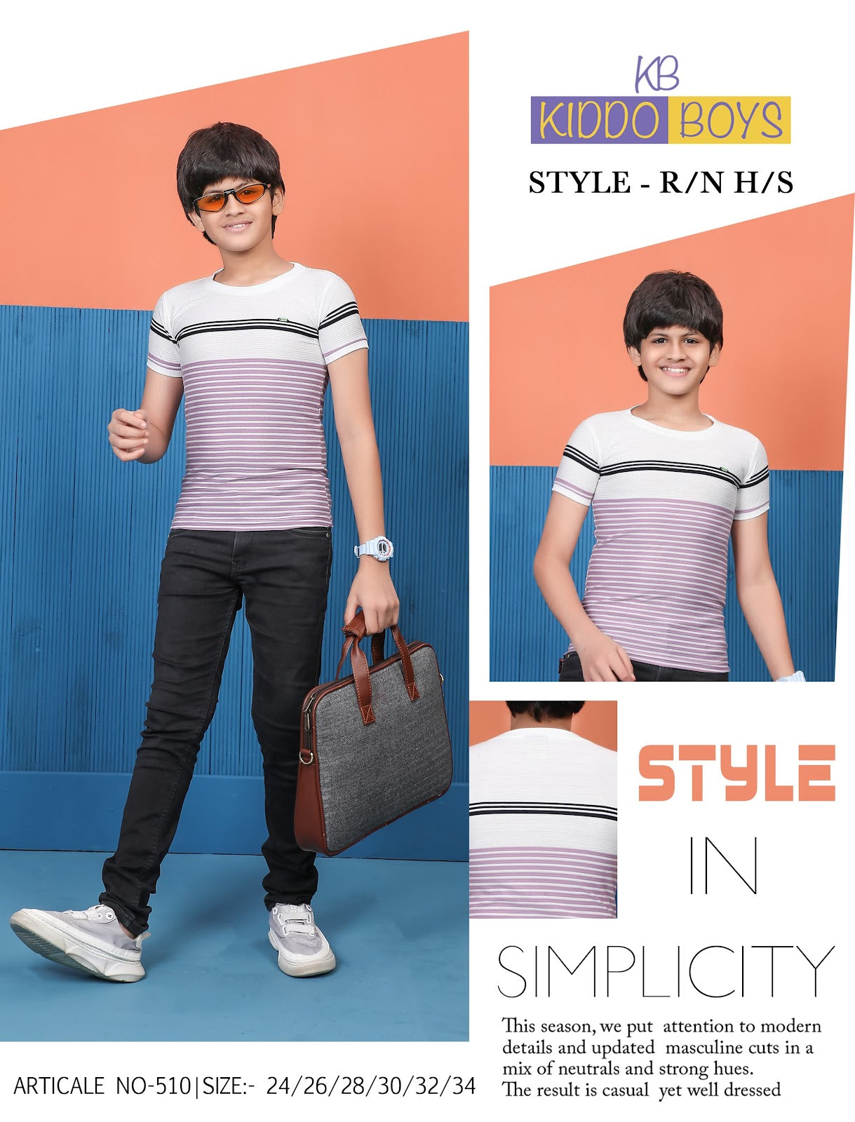 510 Kiddo Auto Stripes Boys Tshirt Manufacturer