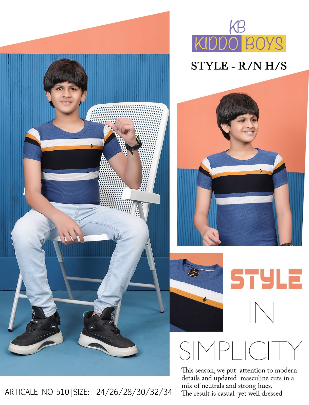 510 Kiddo Auto Stripes Boys Tshirt Manufacturer