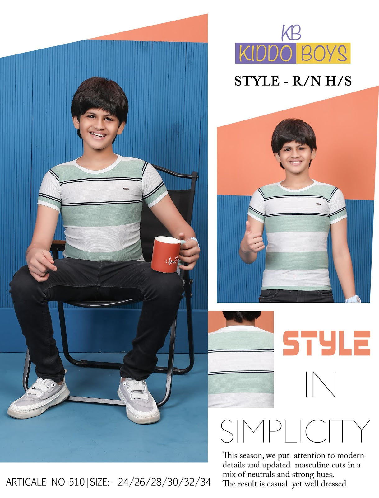 510 Kiddo Auto Stripes Boys Tshirt Manufacturer