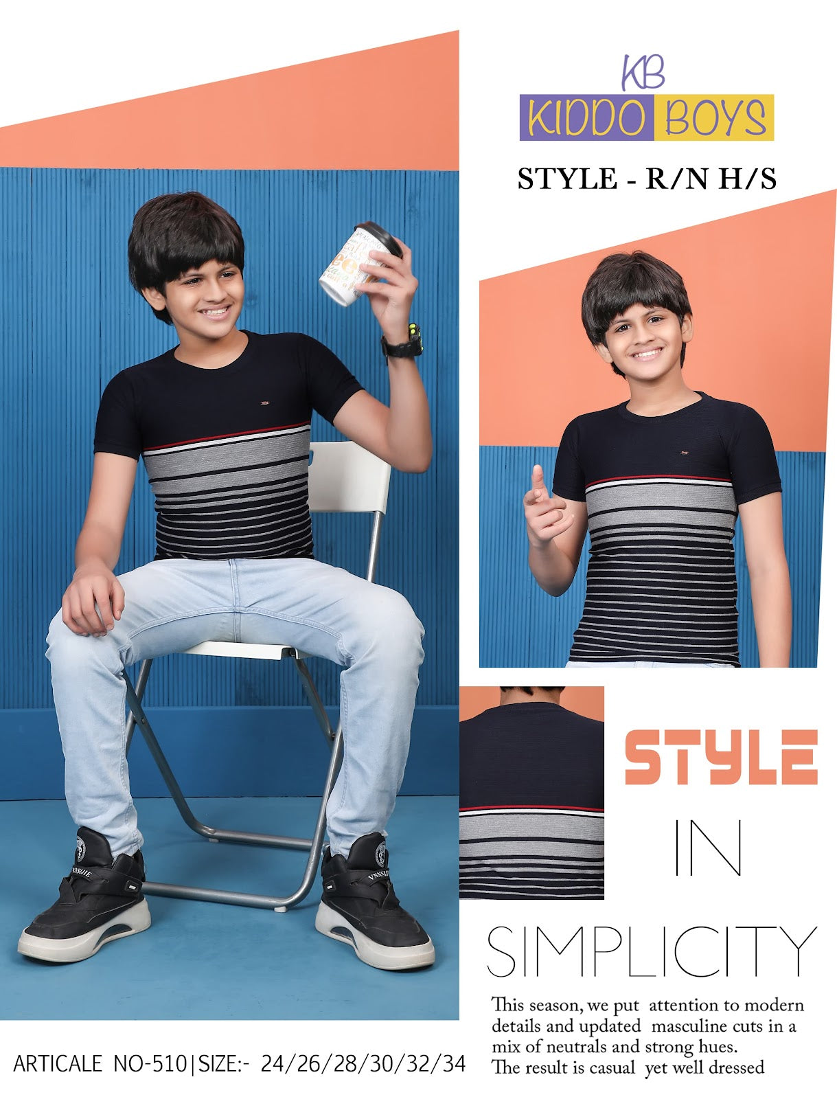 510 Kiddo Auto Stripes Boys Tshirt Manufacturer