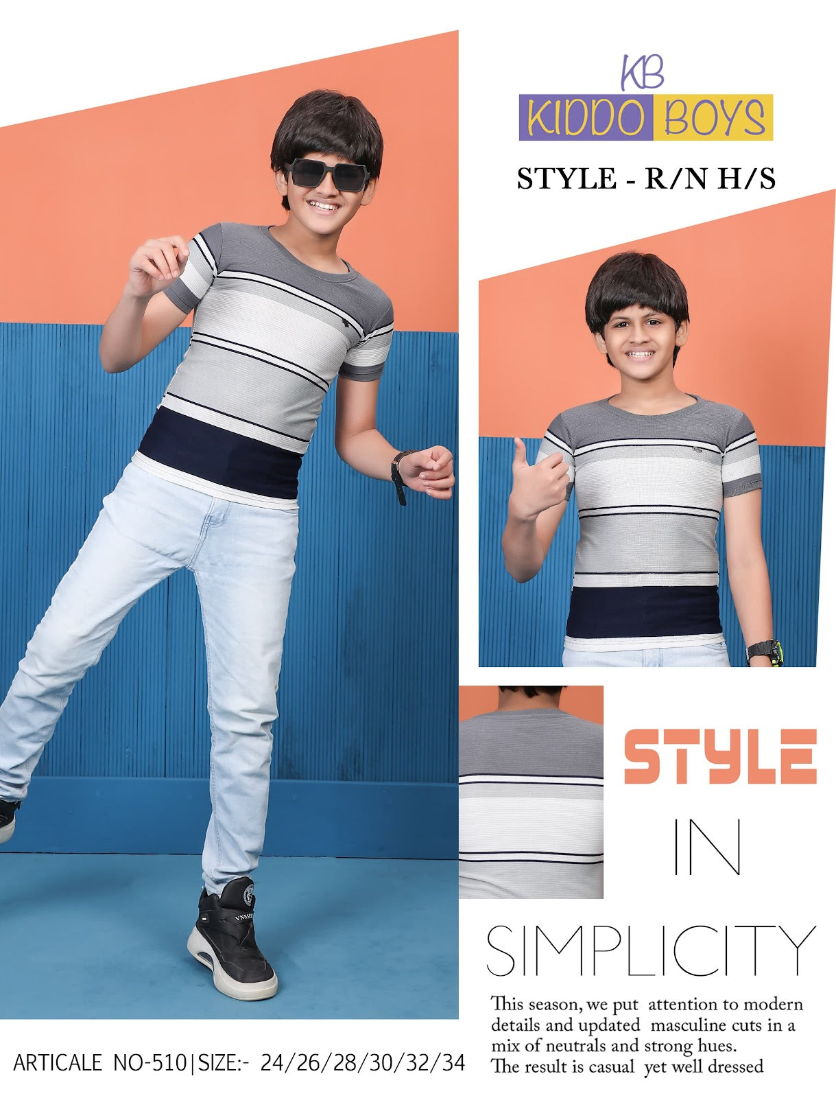 510 Kiddo Auto Stripes Boys Tshirt Manufacturer