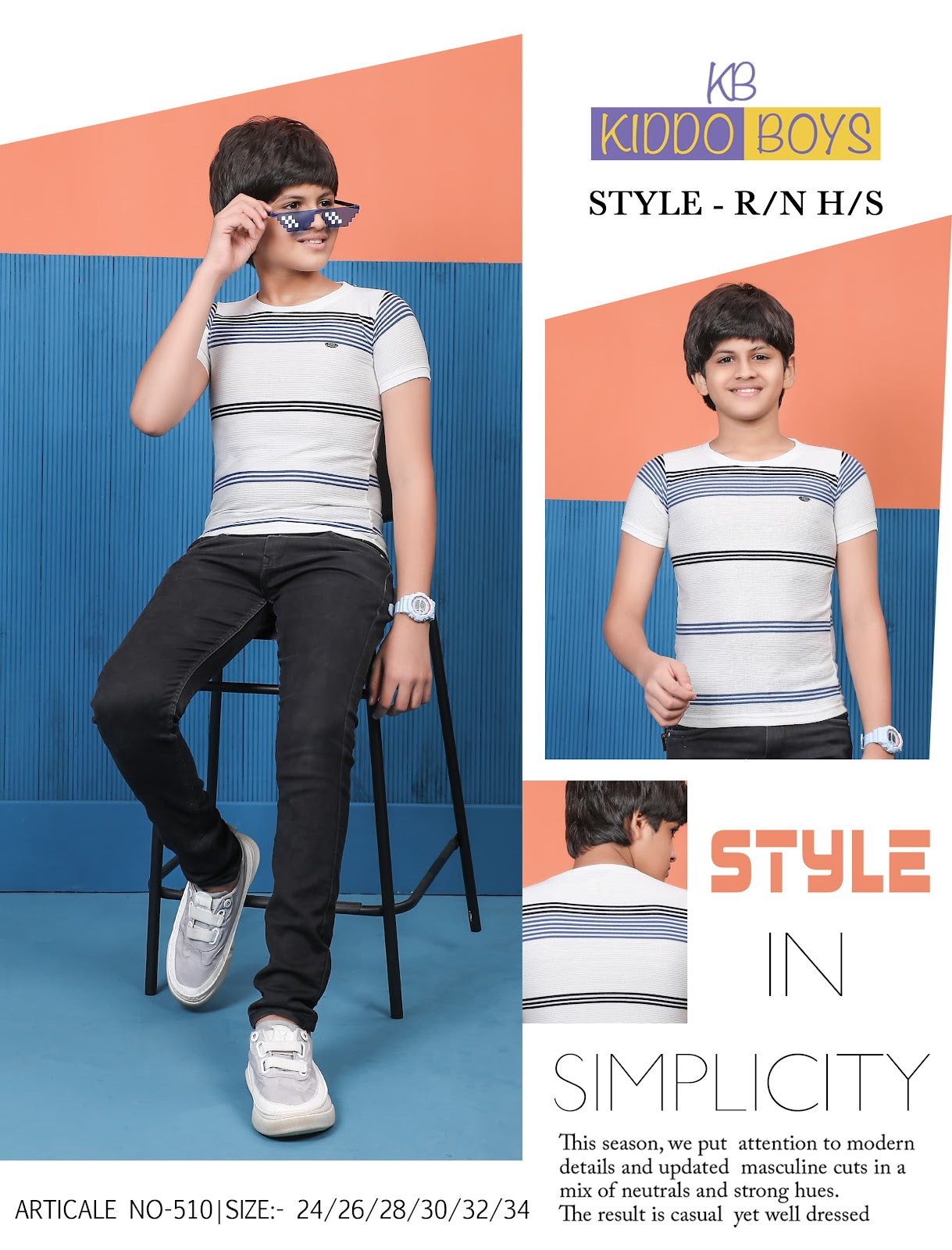 510 Kiddo Auto Stripes Boys Tshirt Manufacturer