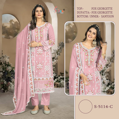 5114Abcd Shree Fabs Fox Georgette Pakistani Salwar Suits Wholesaler Gujarat