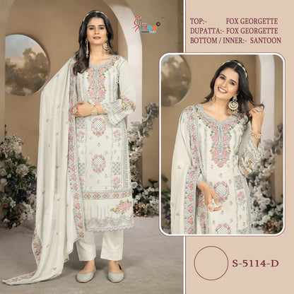 5114Abcd Shree Fabs Fox Georgette Pakistani Salwar Suits Wholesaler Gujarat