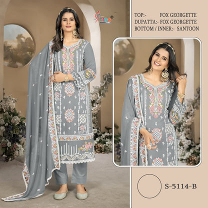 5114Abcd Shree Fabs Fox Georgette Pakistani Salwar Suits Wholesaler Gujarat