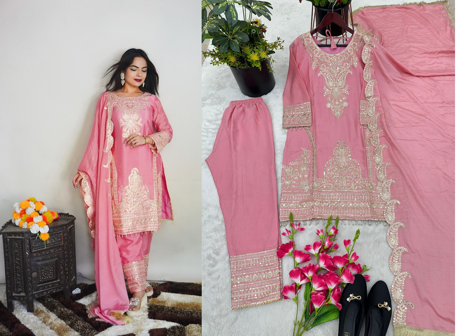 5149 Aarohi Chinon Silk Readymade Pant Style Suits