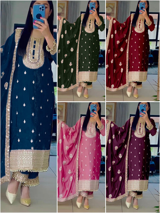 5162 Aarohi Faux Georgette Readymade Pant Style Suits Wholesale Rate