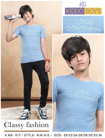 517 Kiddo Jacquard Boys Tshirt Wholesaler India