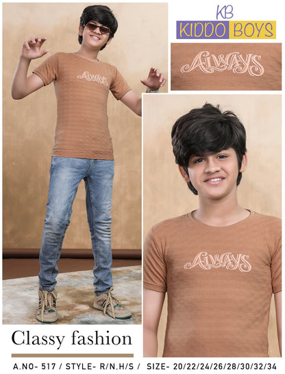 517 Kiddo Jacquard Boys Tshirt Wholesaler India