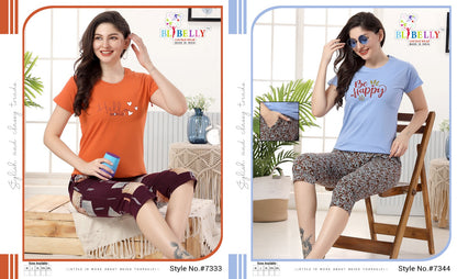 519 Belly Cotton Capri Night Suits Supplier Gujarat