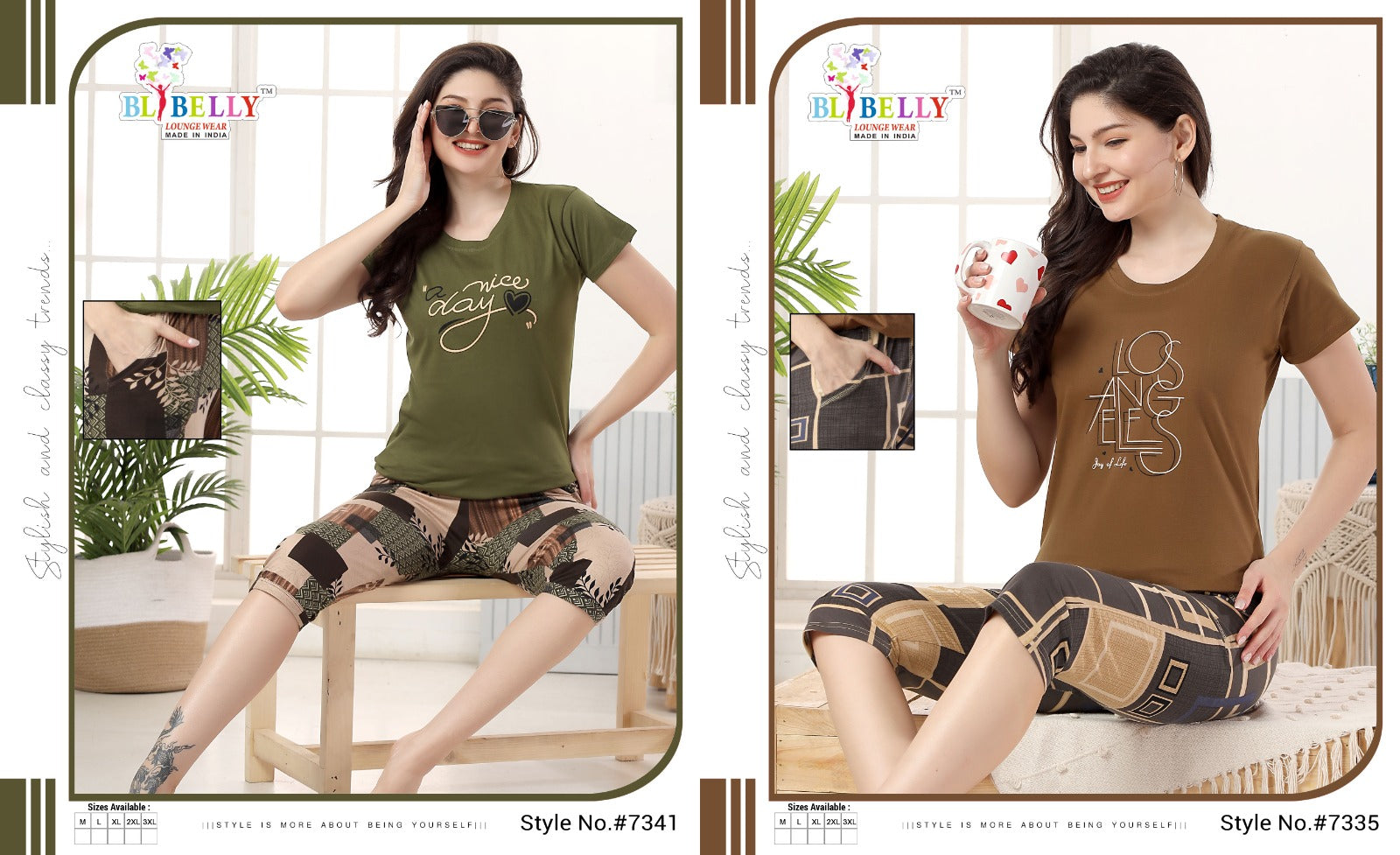 519 Belly Cotton Capri Night Suits Supplier Gujarat