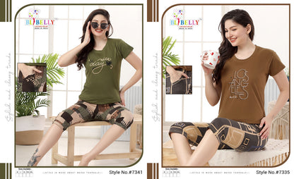 519 Belly Cotton Capri Night Suits Supplier Gujarat