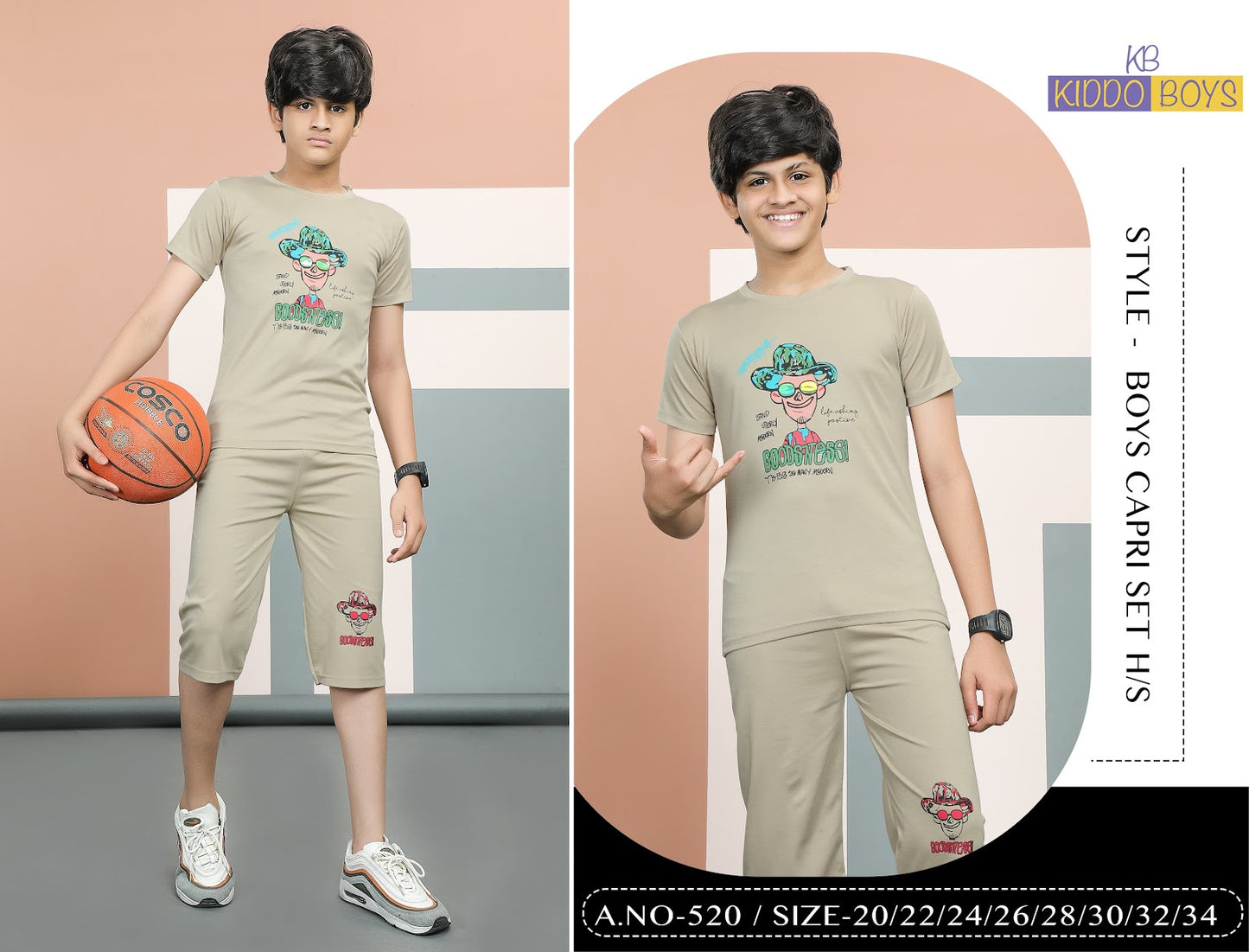 520 Kiddo Boys Capri Night Suit Wholesaler Gujarat