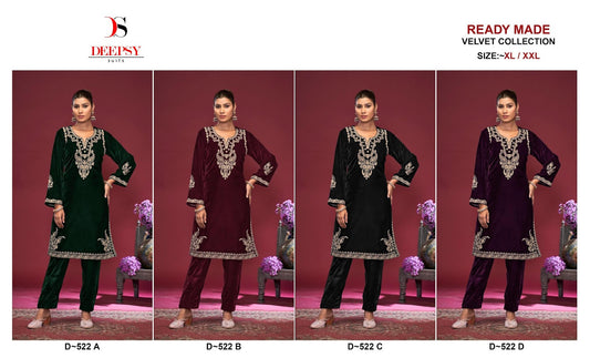 522 Deepsy Velvet Kurti Pant Set Manufacturer Ahmedabad