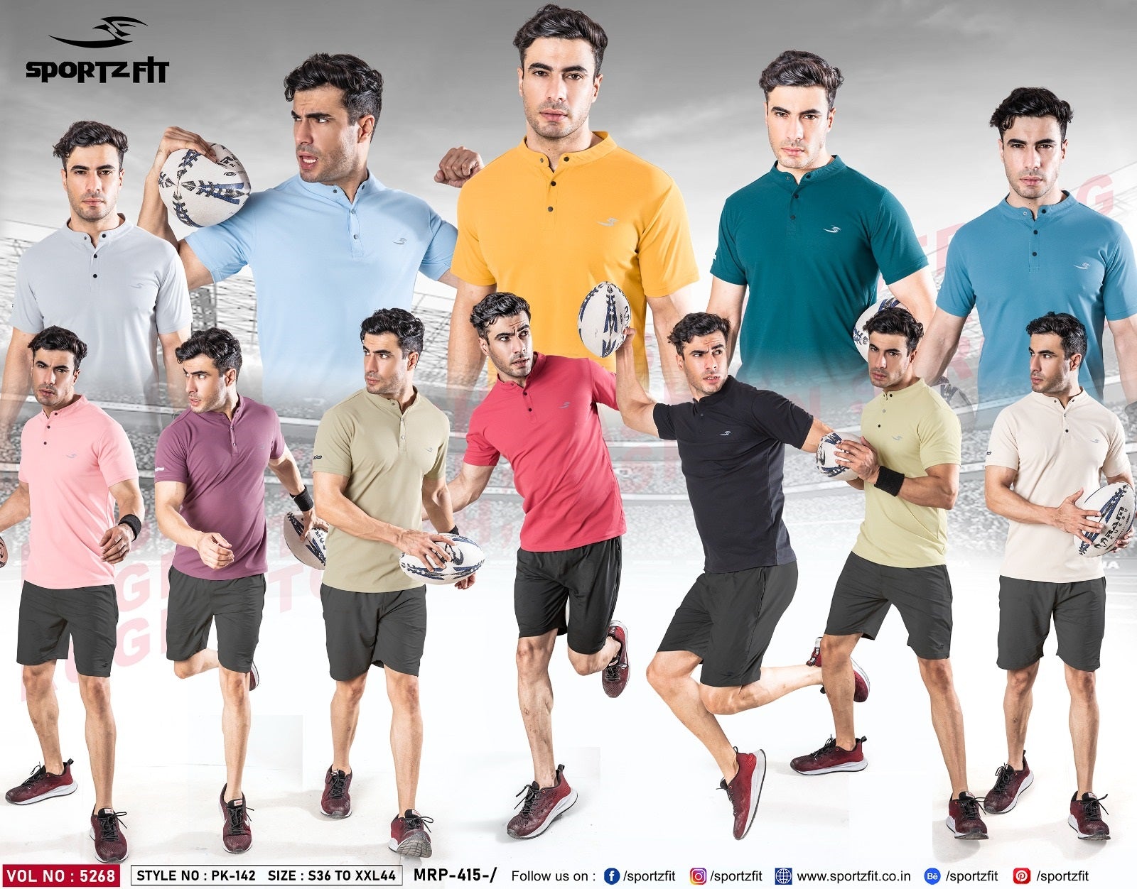 5268 Sportz Fit Pq Mens Tshirts Exporter Gujarat