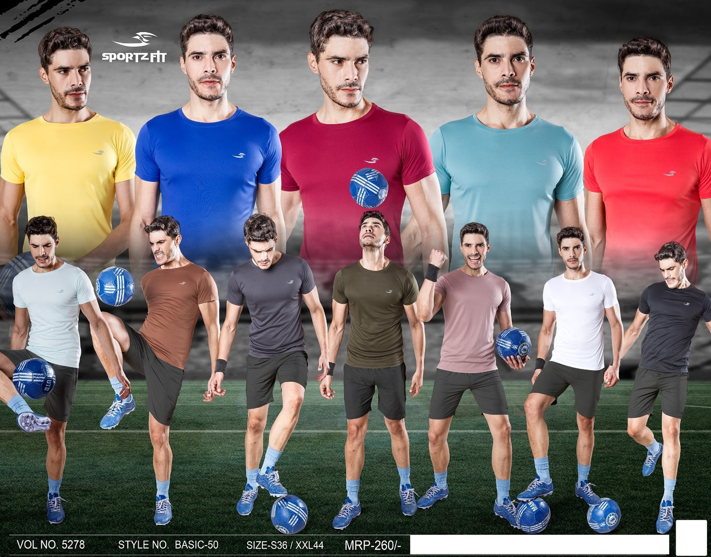 5278 Sportz Fit Lycra Mens Tshirts Wholesaler India