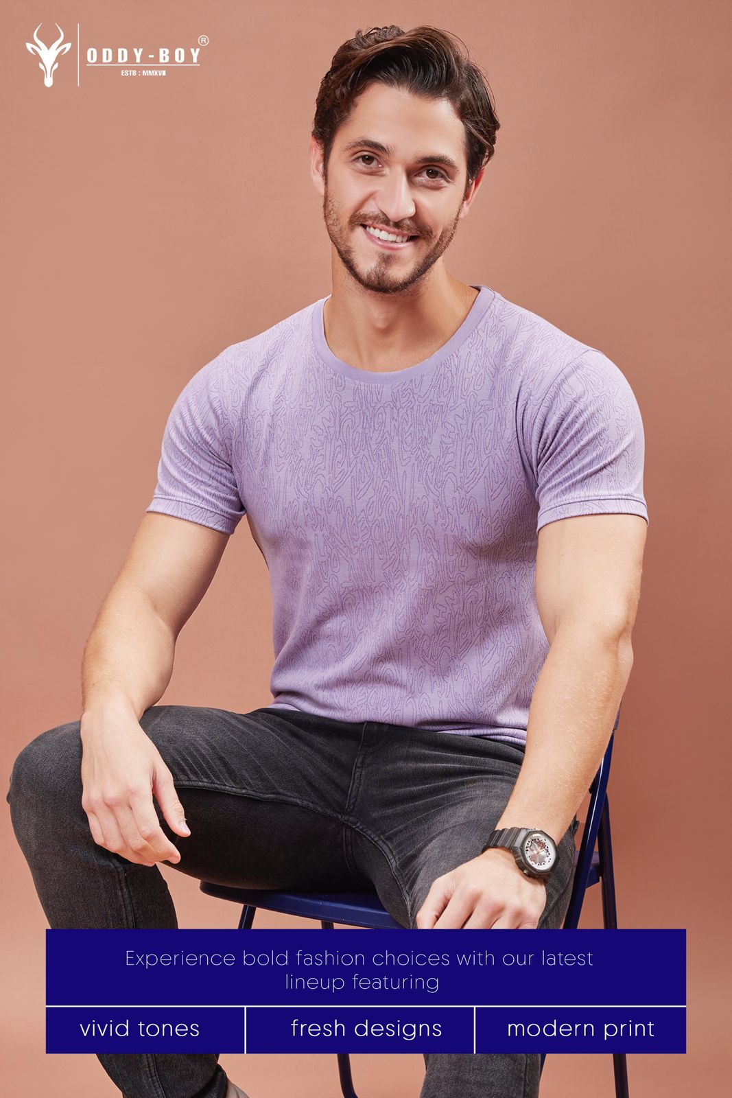 530 Jfs19-21 Oddy Boy Jacquard Mens Tshirts Wholesale Price