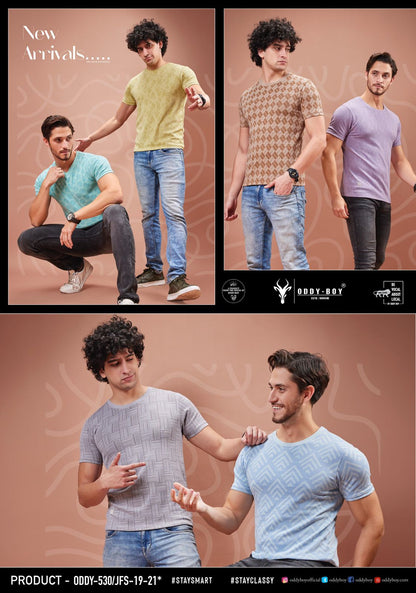 530 Jfs19-21 Oddy Boy Jacquard Mens Tshirts Wholesale Price