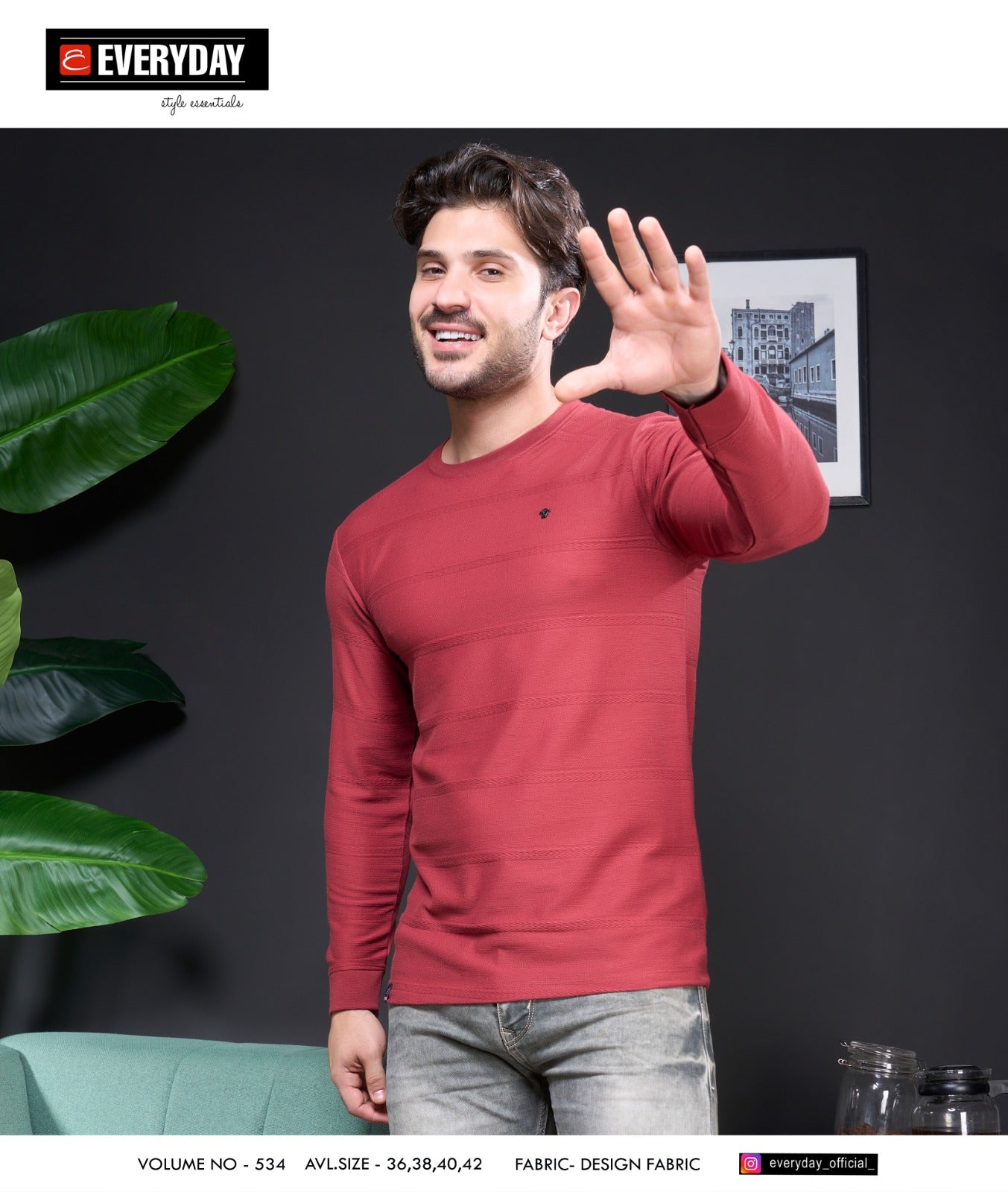 534 Everyday Jacquard Knit Mens Tshirts Supplier Ahmedabad