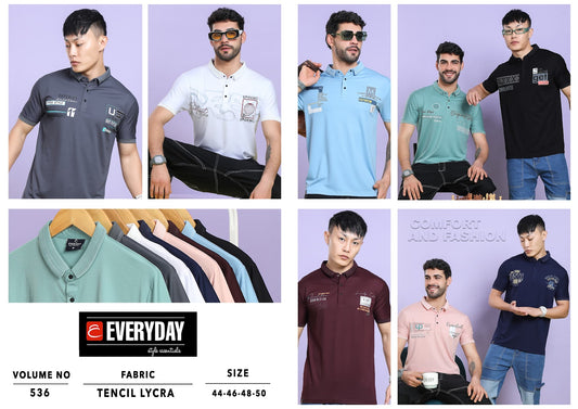 536 Everyday Tencil Lycra Mens Tshirts Wholesale