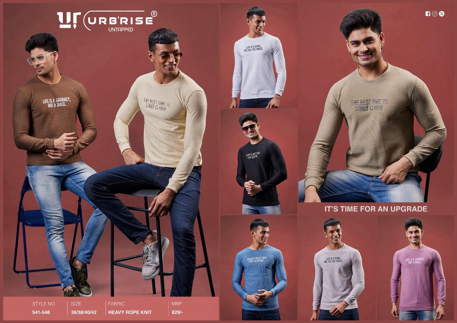 541-548 Urbanrise Knit Mens Tshirts Supplier India