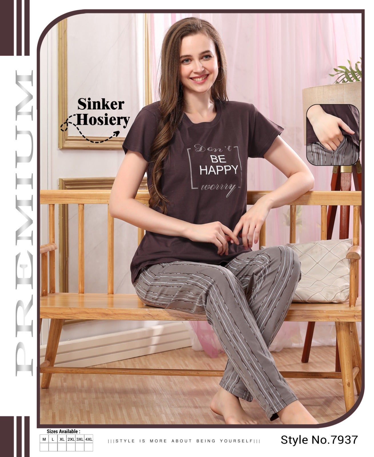 545 Belly Hosiery Sinker Pyjama Night Suits