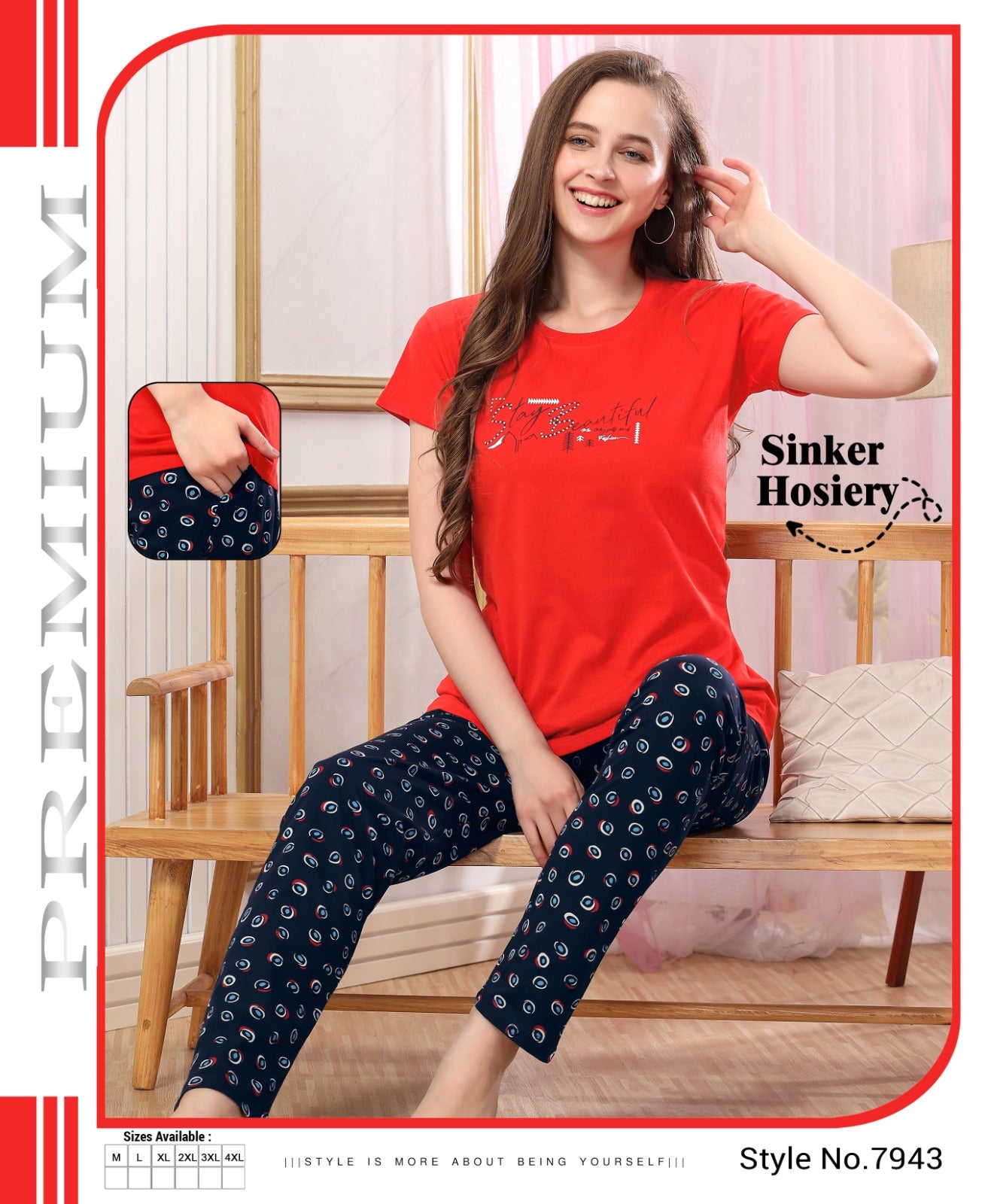 545 Belly Hosiery Sinker Pyjama Night Suits