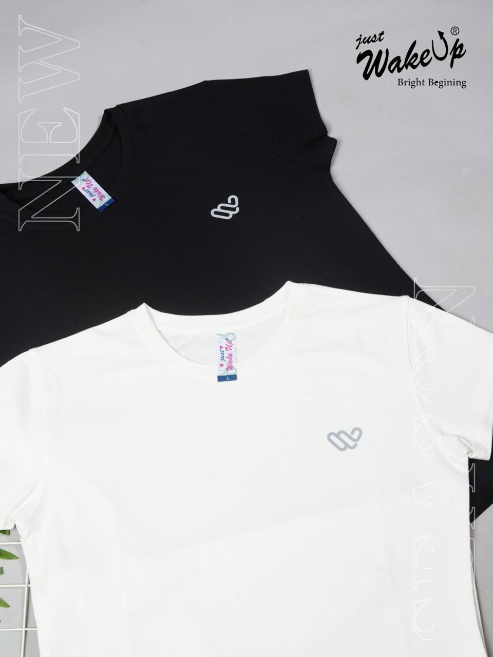 5463 Black-White Wakeup Lycra Tencil Women Tshirt Wholesale
