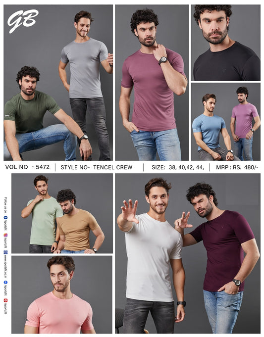 5472 Gb Tencil Lycra Mens Tshirts Exporter