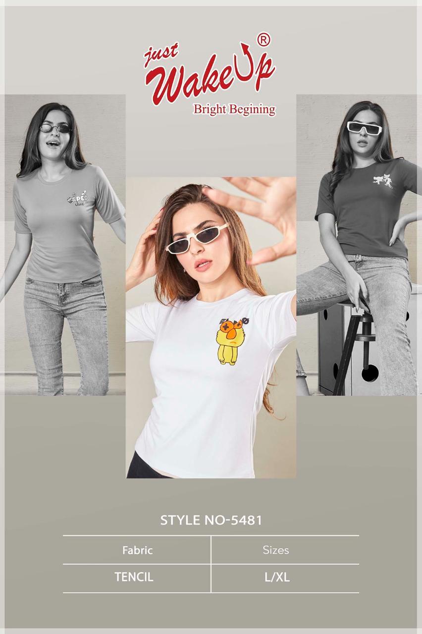 5481 Wakeup Lycra Tencil Women Tshirt Exporter Gujarat