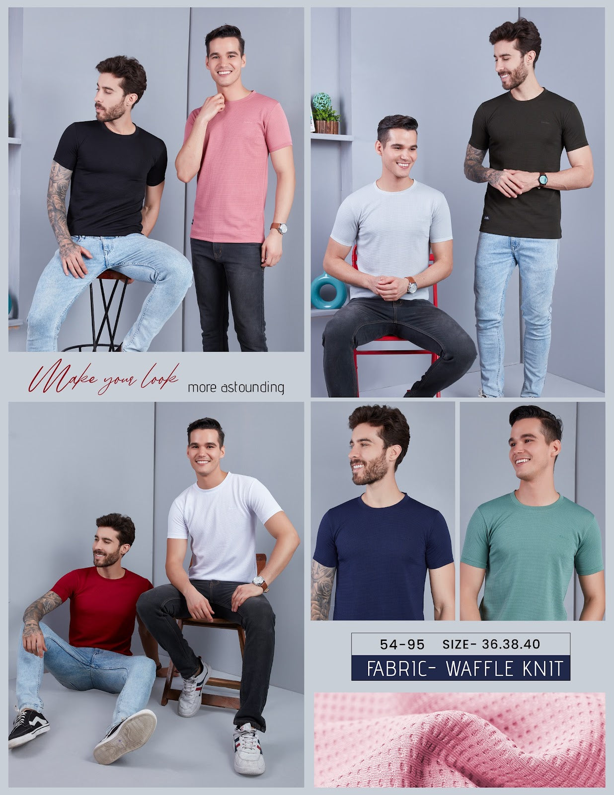 5495 Zarar Waffle Knit Mens Tshirts Exporter