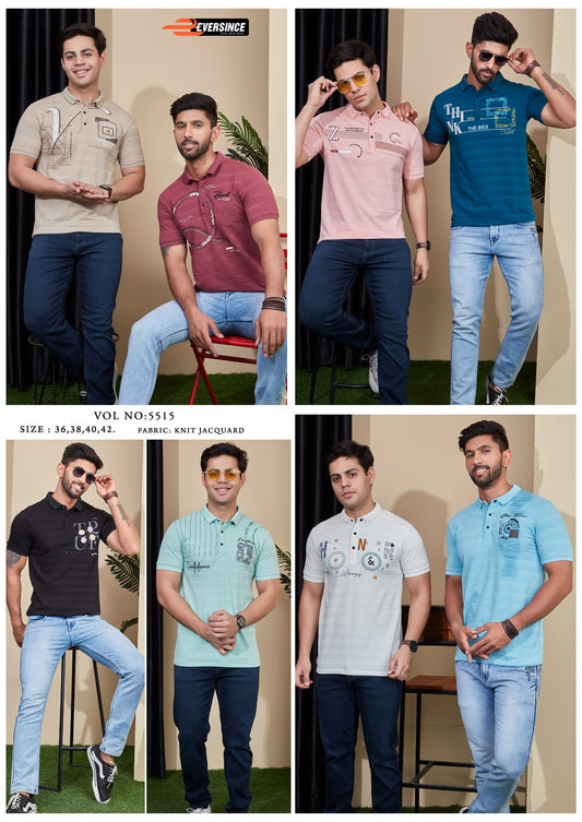 5515 Eversince Jacquard Knit Mens Tshirts Manufacturer