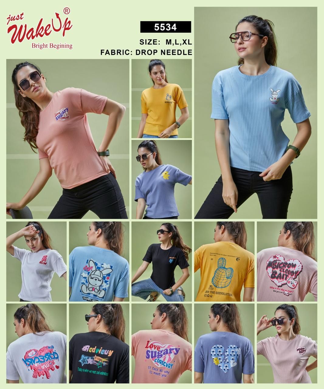 5534 Wakeup Needle Women Tshirt Wholesale Rate