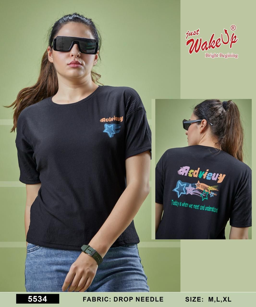 5534 Wakeup Needle Women Tshirt Wholesale Rate