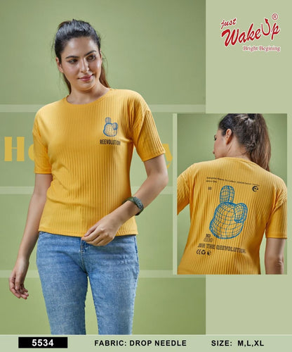 5534 Wakeup Needle Women Tshirt Wholesale Rate