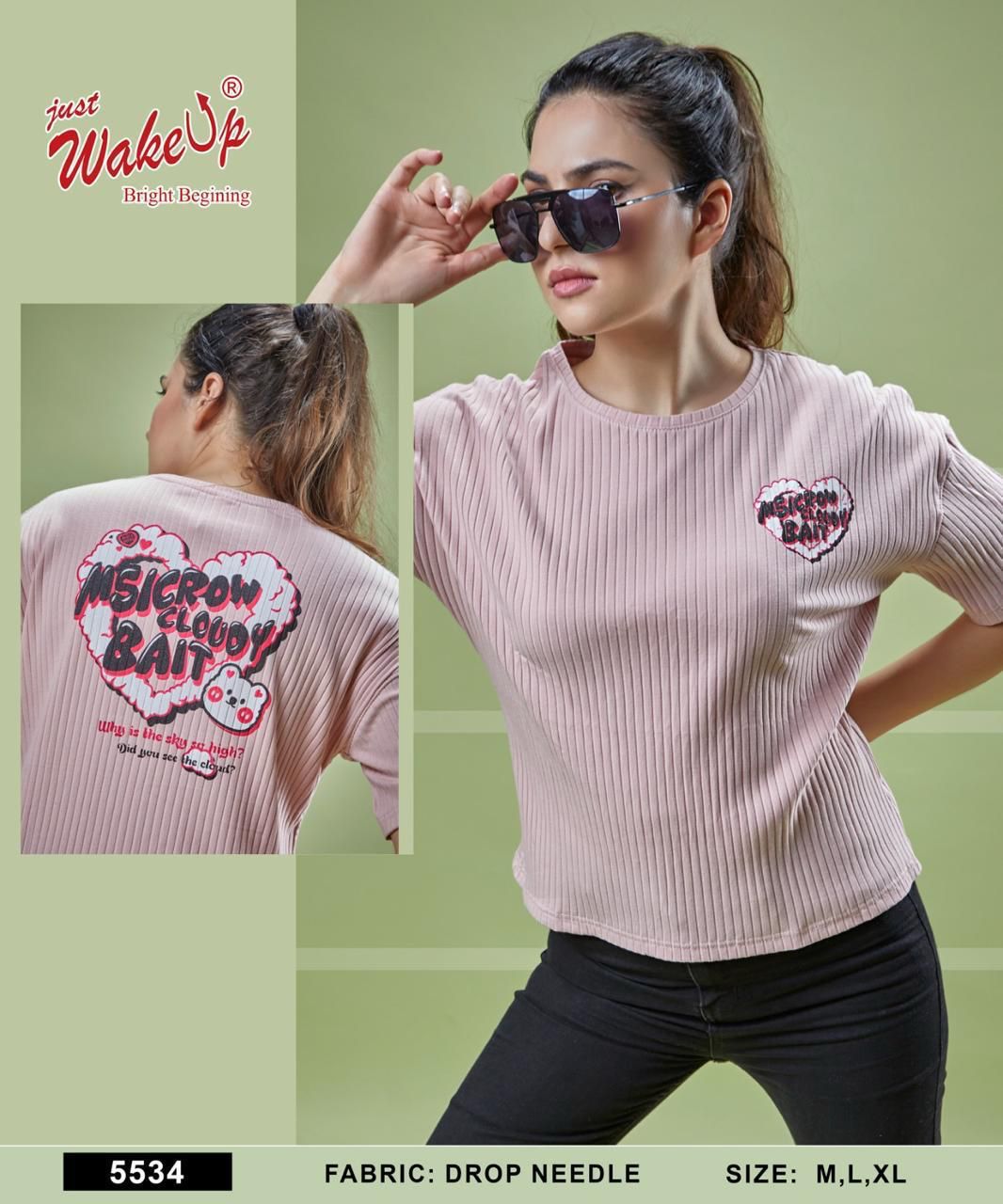 5534 Wakeup Needle Women Tshirt Wholesale Rate
