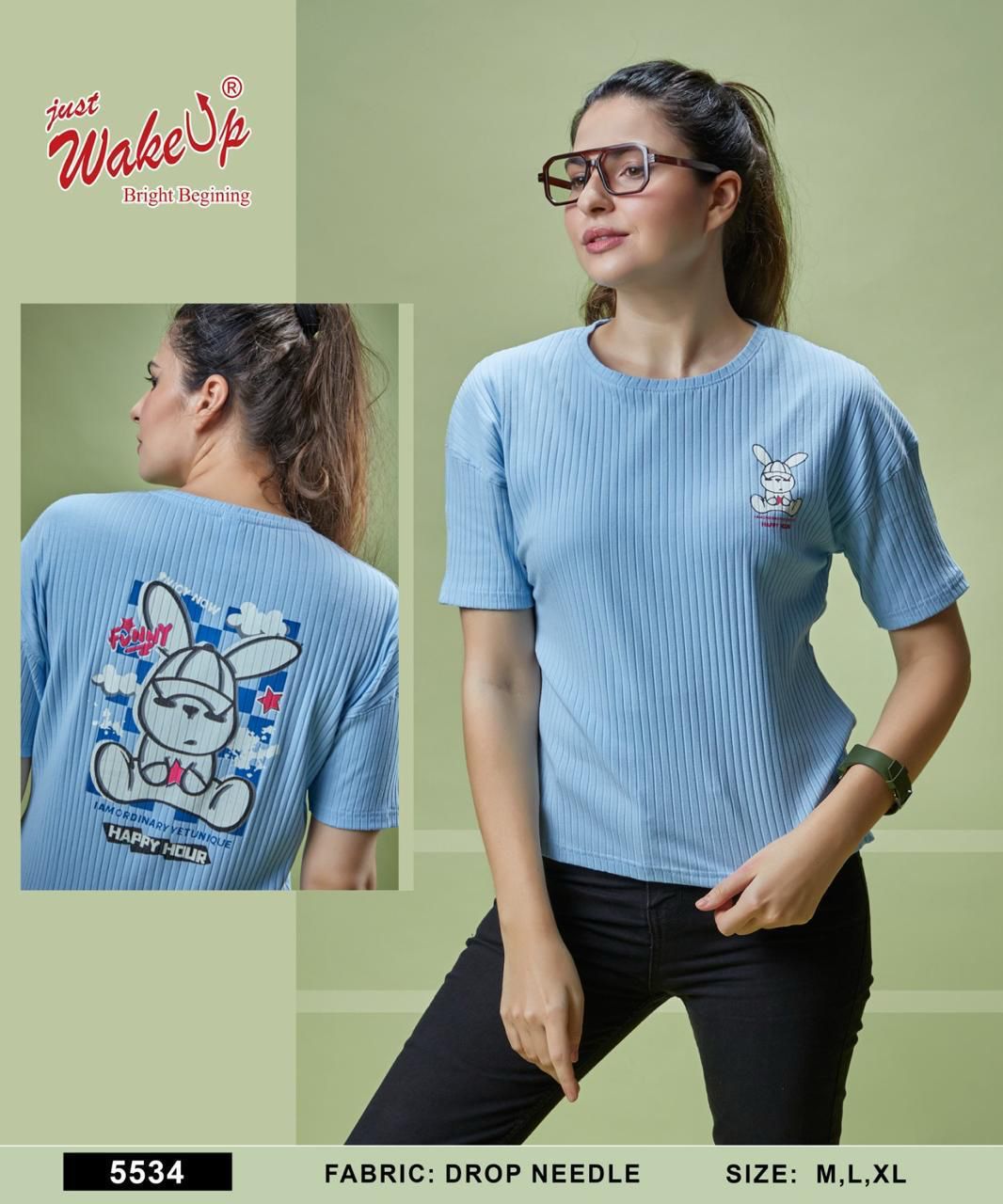 5534 Wakeup Needle Women Tshirt Wholesale Rate