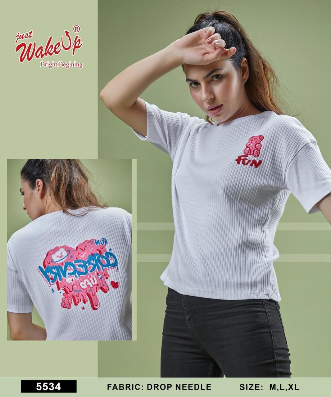 5534 Wakeup Needle Women Tshirt Wholesale Rate