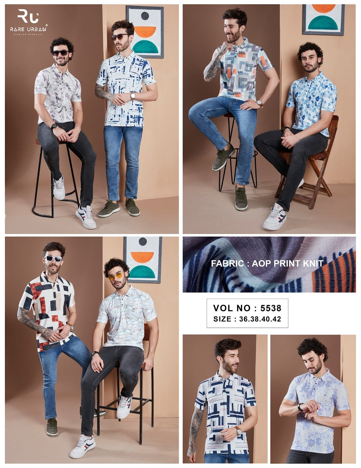 5538 Rare Urban Aop Mens Tshirts Wholesaler