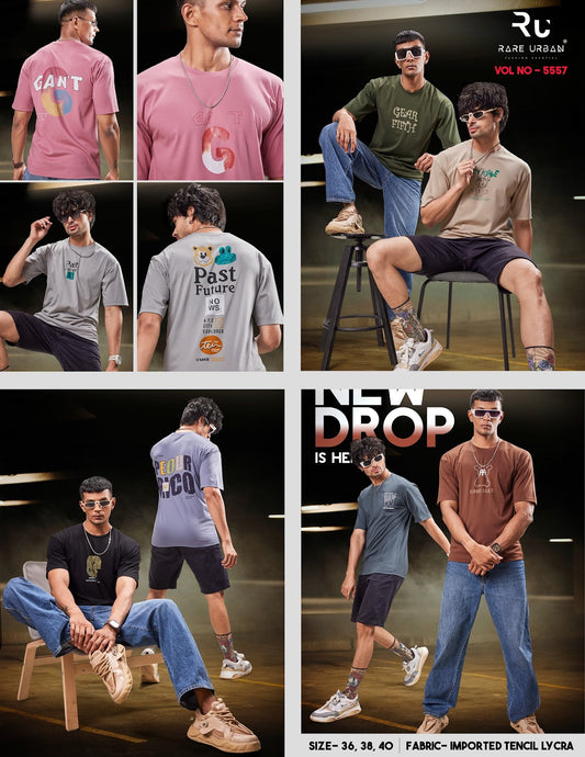5557 Rare Urban Tencil Lycra Mens Tshirts Exporter Gujarat