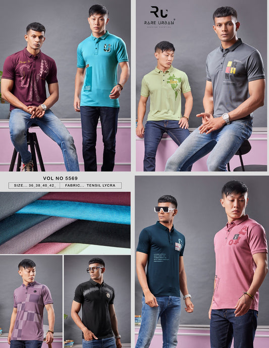 5569 Rare Urban Tencil Lycra Mens Tshirts Exporter Gujarat