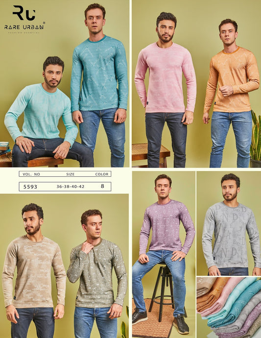 5593 Rare Urban Jacquard Knit Mens Tshirts Exporter