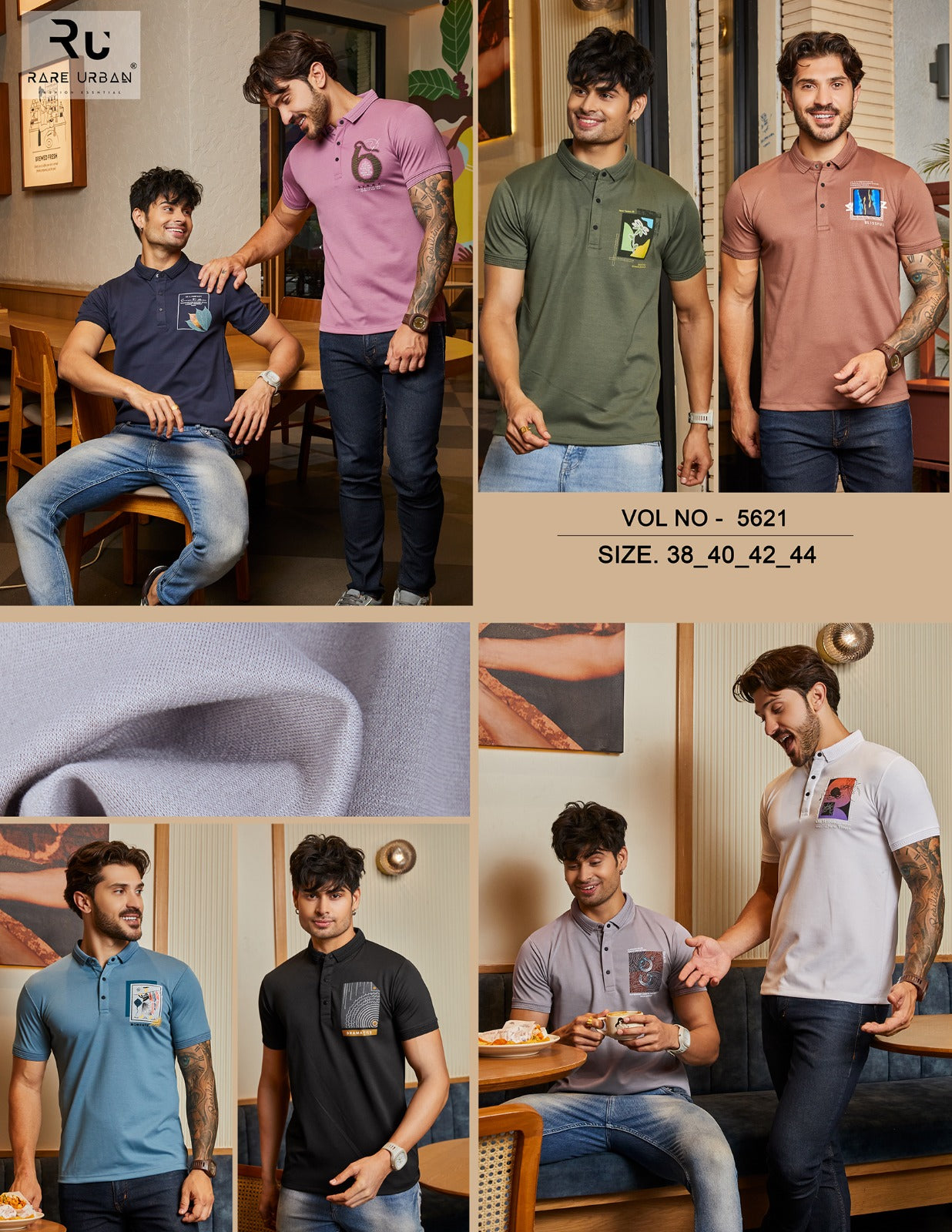 5621 Rare Urban Tencil Lycra Mens Tshirts Exporter India
