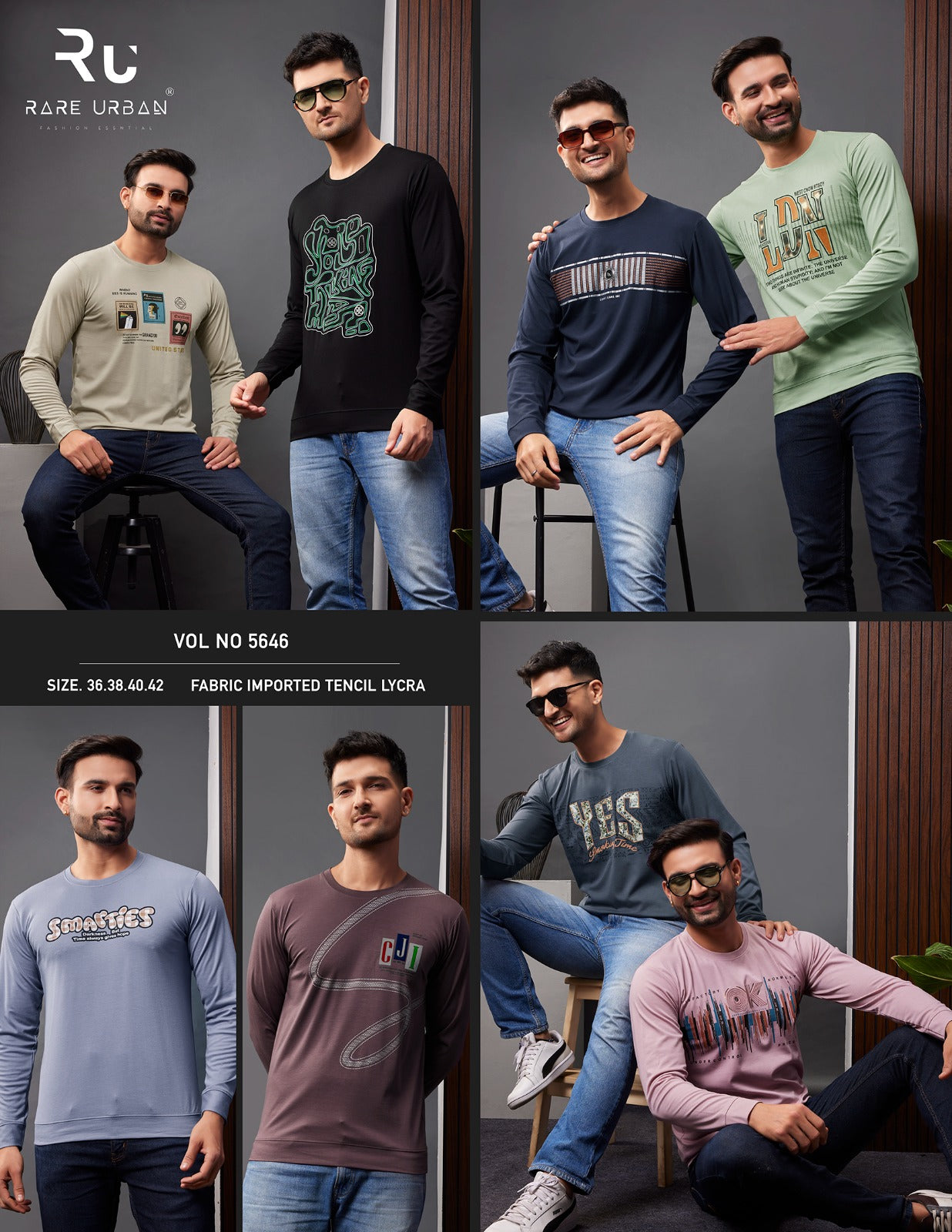 5646 Rare Urban Tencil Lycra Mens Tshirts Manufacturer Ahmedabad