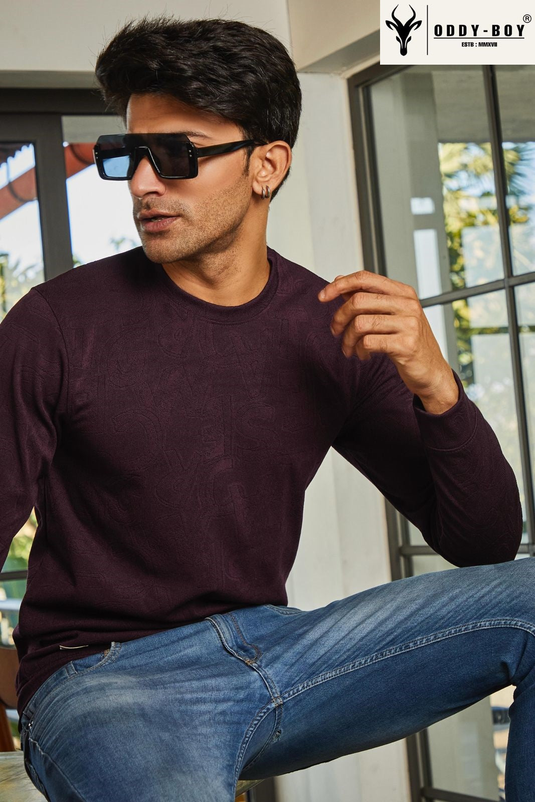 566 Ae-19-21 Oddy Boy Jacquard Mens Tshirts Manufacturer India