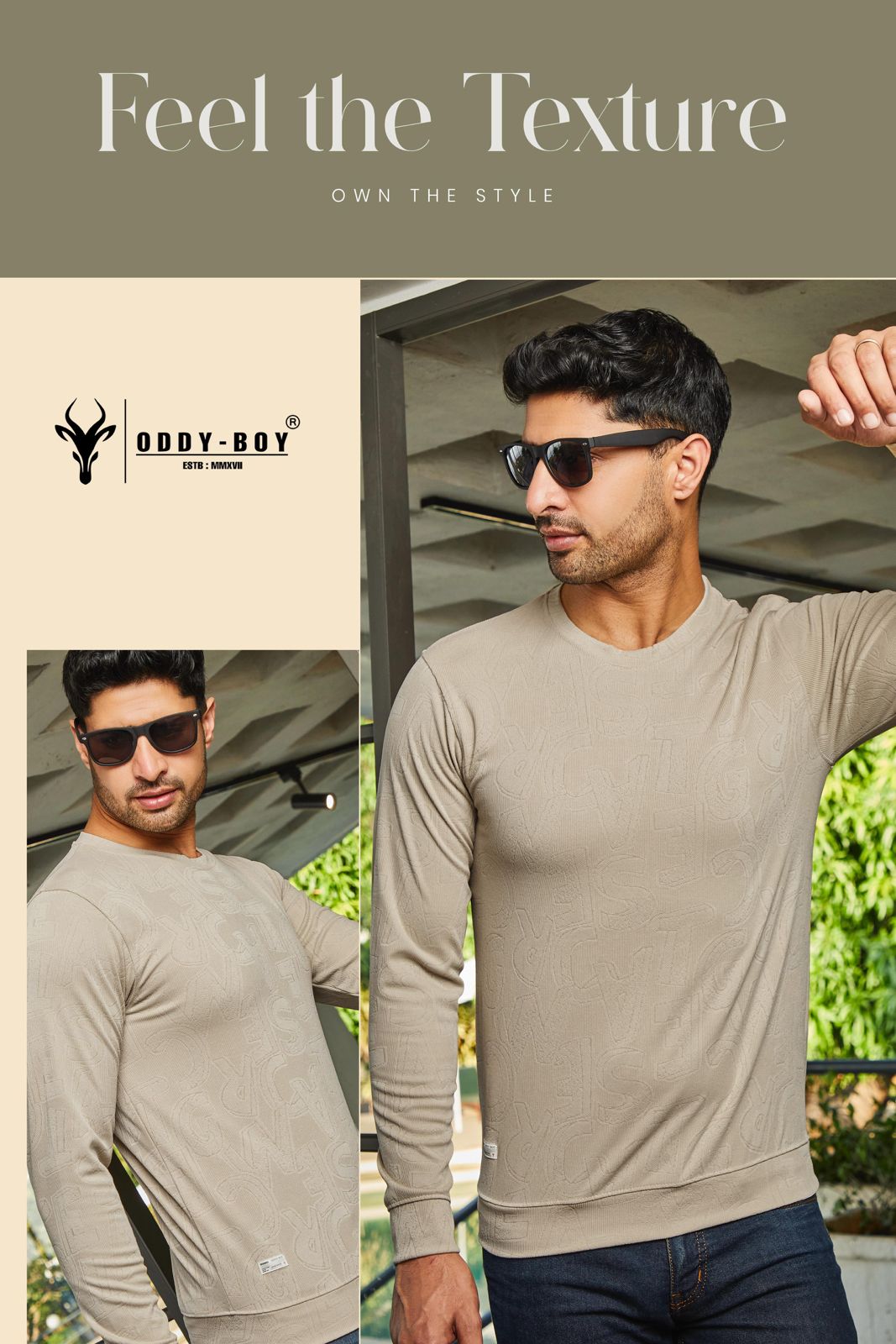 566 Ae-19-21 Oddy Boy Jacquard Mens Tshirts Manufacturer India